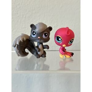 Littlest Pet Shop LPS Pet Pairs Bird #131 Squirrel #132 Bobblin Heads